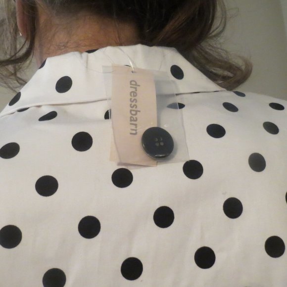 Dressbarn Jacket 3/4 sleeves size XL Polka Dot New - Picture 7 of 7
